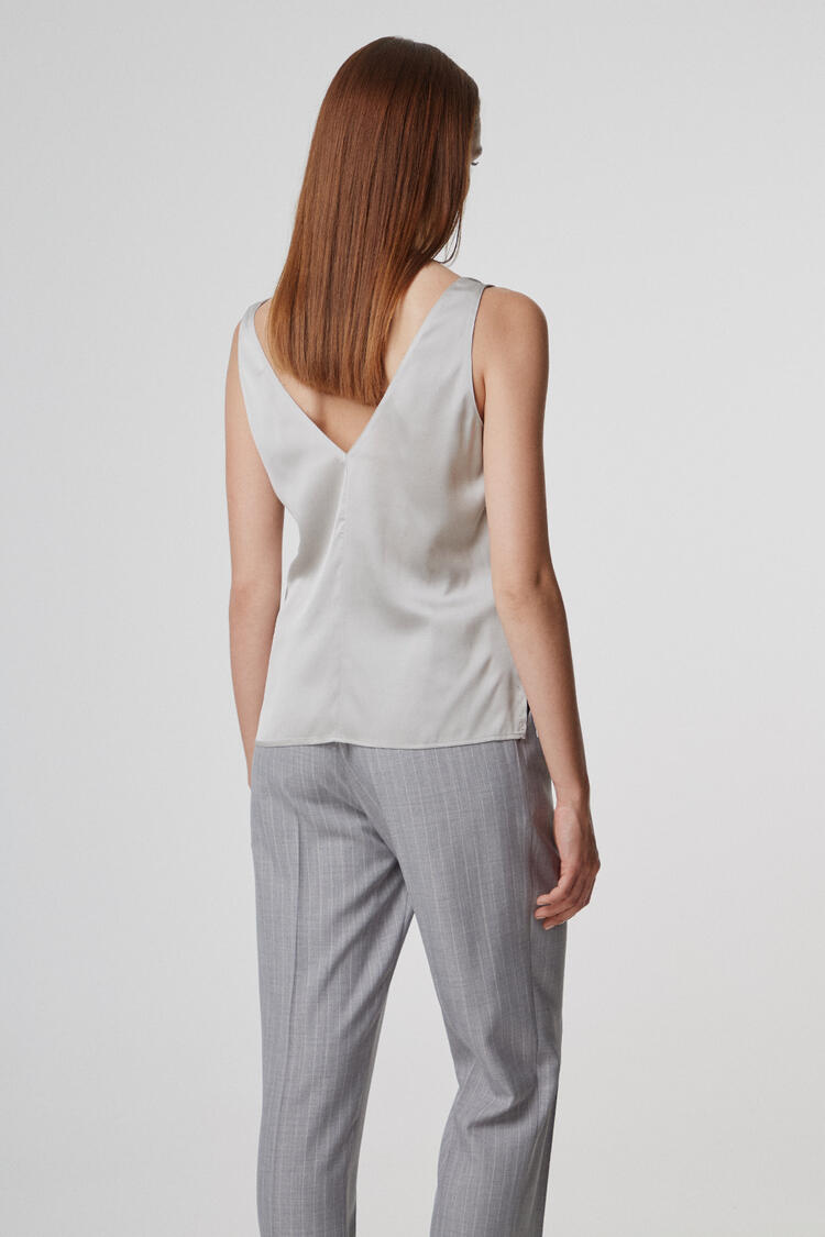 Satin blouse - Grey S