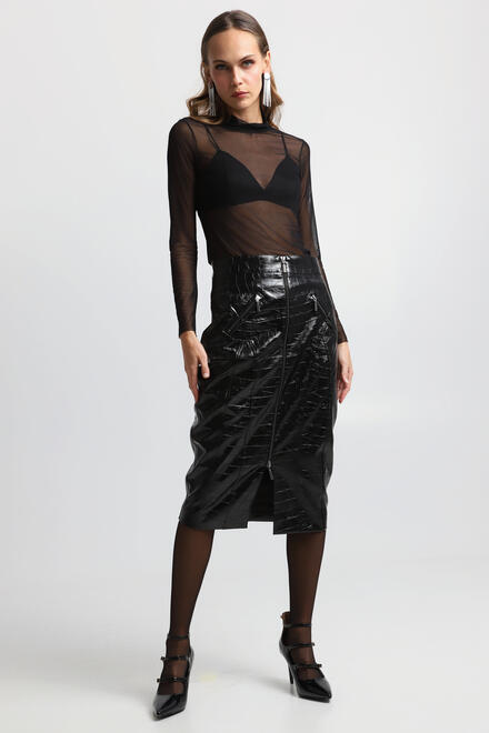 Leather look skirt - Black S