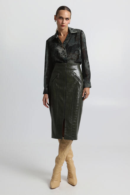 Leather look skirt - Chaki S
