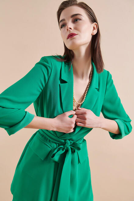 Jacket with lapel collar - GREEN S