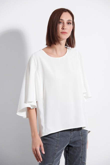 Blouse with ruffle trim - Off White S