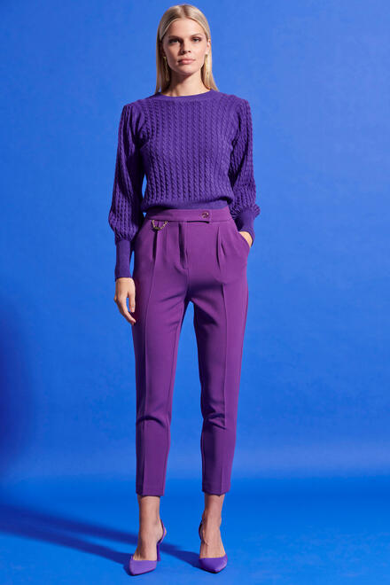 Jogger waist pants with decorative detail - Purple S