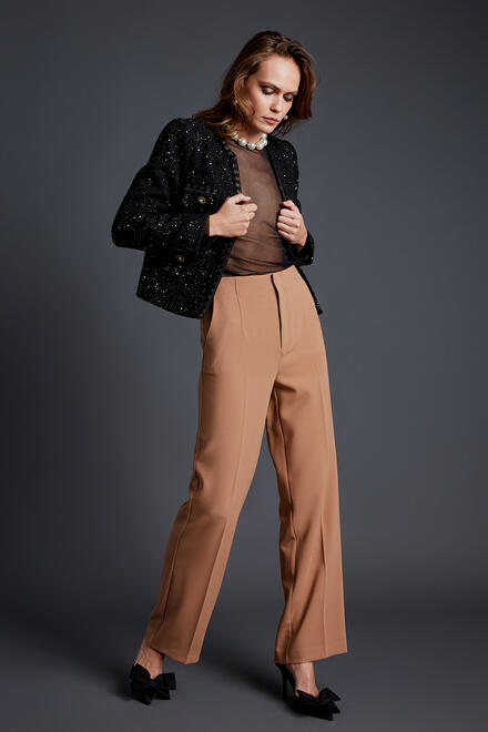Straight cropped pants - Camel L
