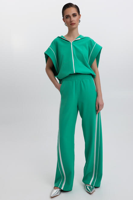 Women's Sports Pants with White Details - GREEN S