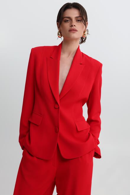 Notch Lapel Blazer - Red M