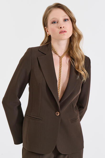 Single-breasted blazer - Brown XL