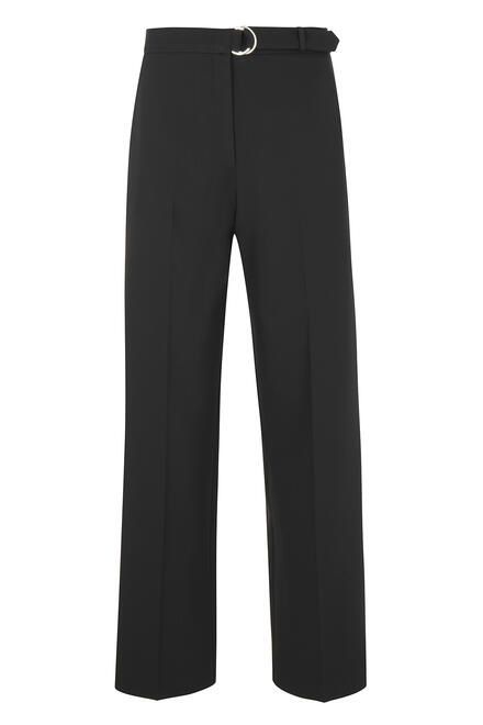 Straight-leg trousers with integrated belt - Black M