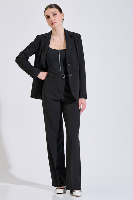 Straight-leg trousers with integrated belt - Black M