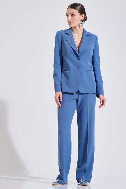 Straight-leg trousers with integrated belt - Blue L