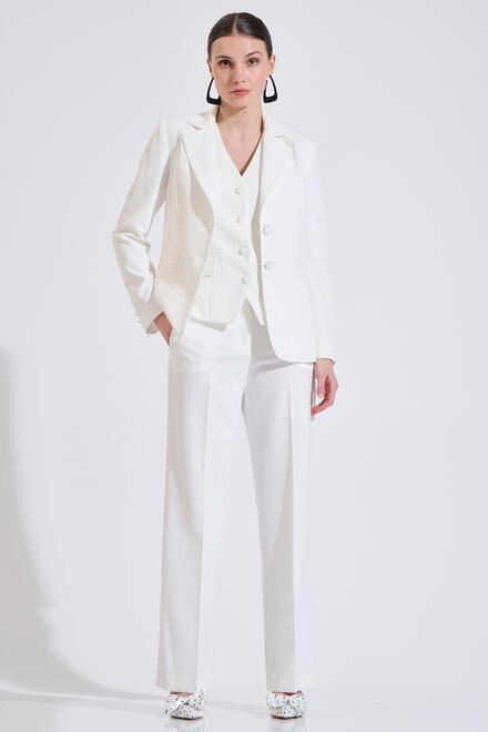 Straight-leg trousers with integrated belt - White S