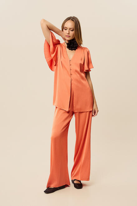 Pants with elastic waist - Brown S