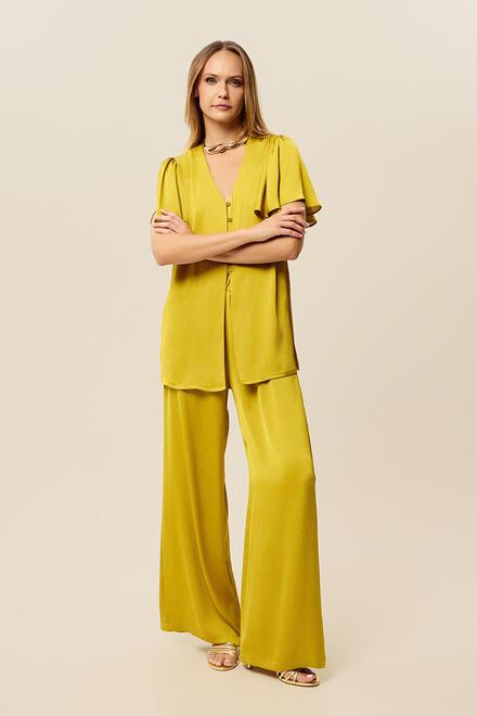 Pants with elastic waist - YELLOW XL