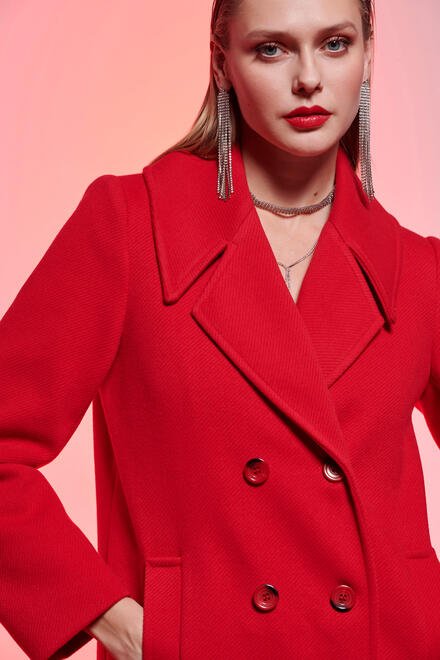 Coat with lapel collar - Red S