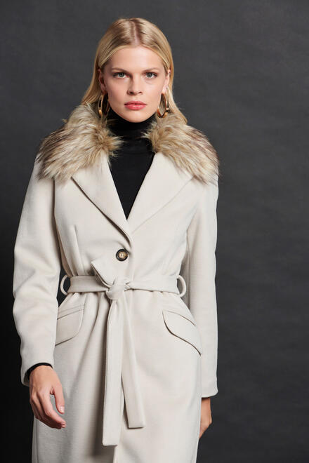 Long coat with synthetic fur - Ice S