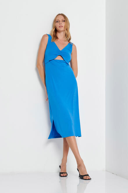 Midi dress with side openings - Electric Blue S