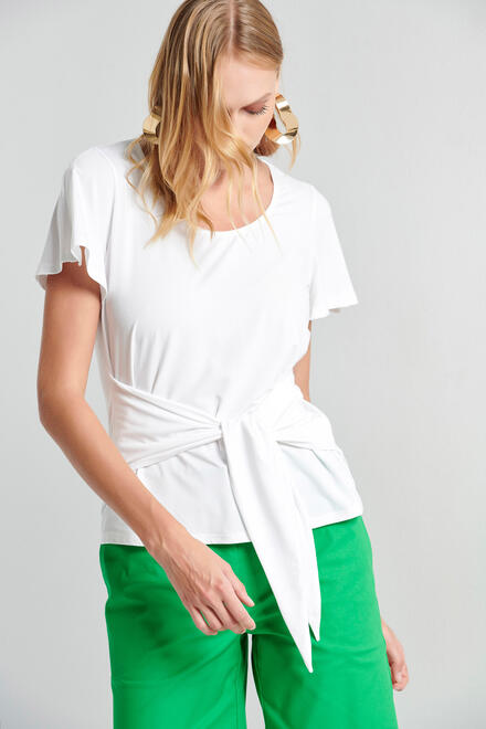 Blouse with belt - WHITE M