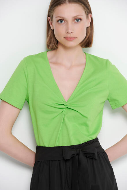 Blouse with knot in front - GREEN S