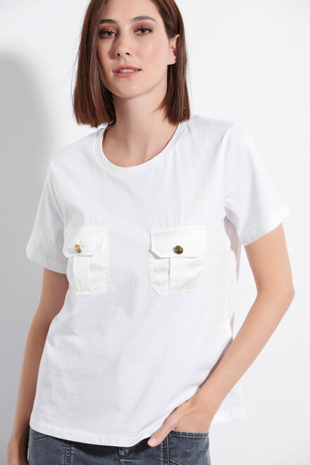 T-shirt with metallic details - WHITE S