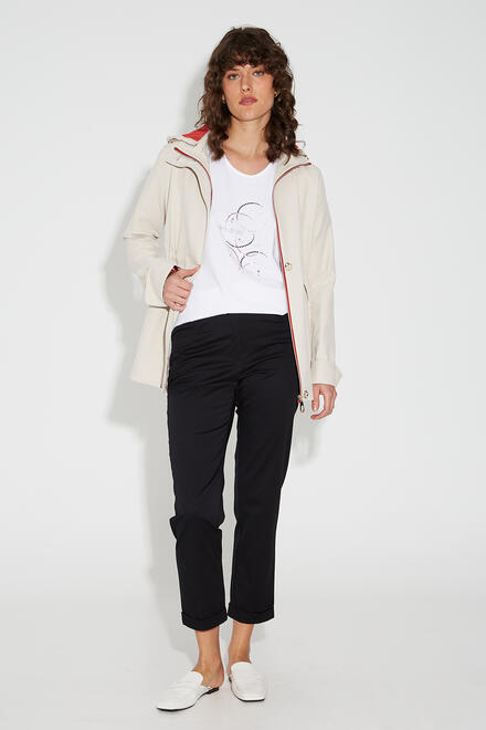 Cotton blouse with rhinestone design - White S