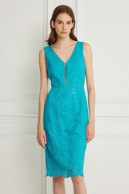 Dress with lace - LIGHT BLUE S