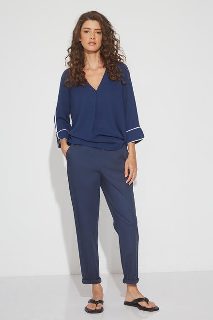 Trousers with elastic in the middle - Blue S