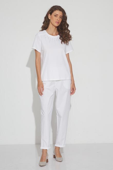 Trousers with elastic in the middle - WHITE XS