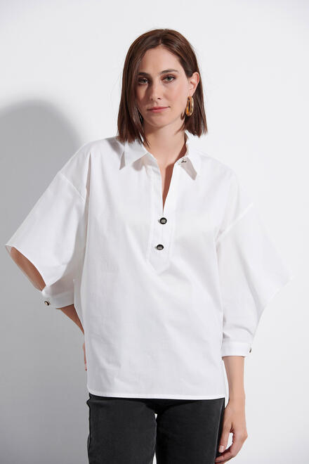 Shirt with openings in the sleeves - WHITE S