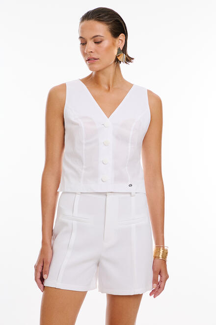 Vest style blouse - White S