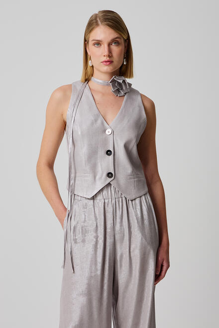 Vest with foil effect - Silver S