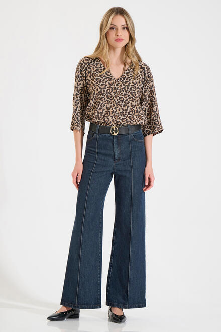 High-waist cotton flared jeans - Blue M