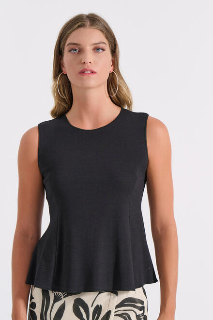 Top cotton with Round Neckline - Black S