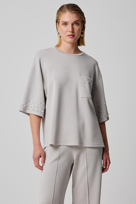 Sweatshirt with pearls - Grey S/M