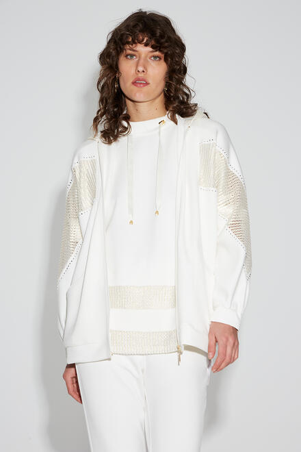 Sweatshirt jacket in a combination of fabrics - Off White M/L