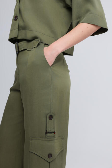 Cargo Trousers with Belt - Chaki S