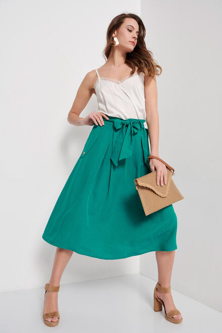 Skirt with belt - GREEN S