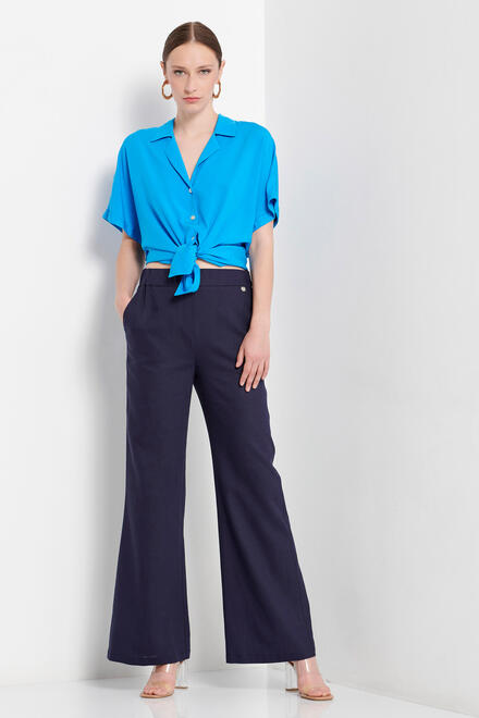 Trousers with elastic in the middle - Blue S