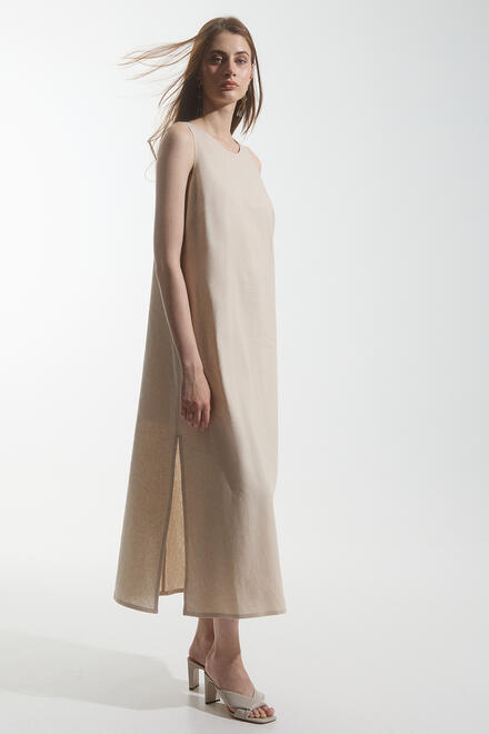 Linen dress - Beige M