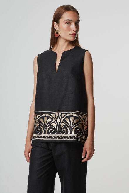 Blouse with embroidery - Black S/M