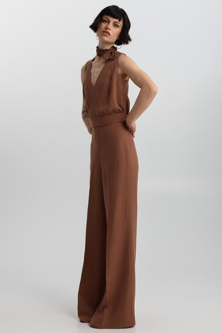 High-waisted straight-leg trousers - Brown S