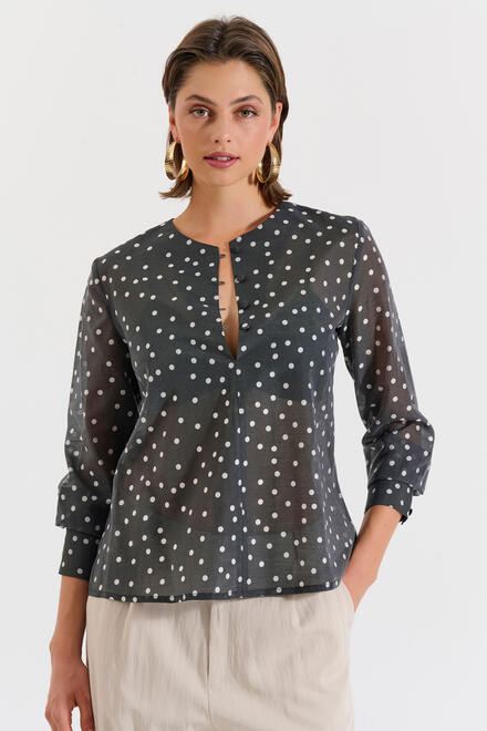 Blouse with polka dot pattern - Black S