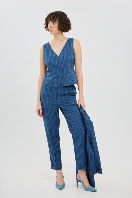 Striped pants with lapels - Blue S