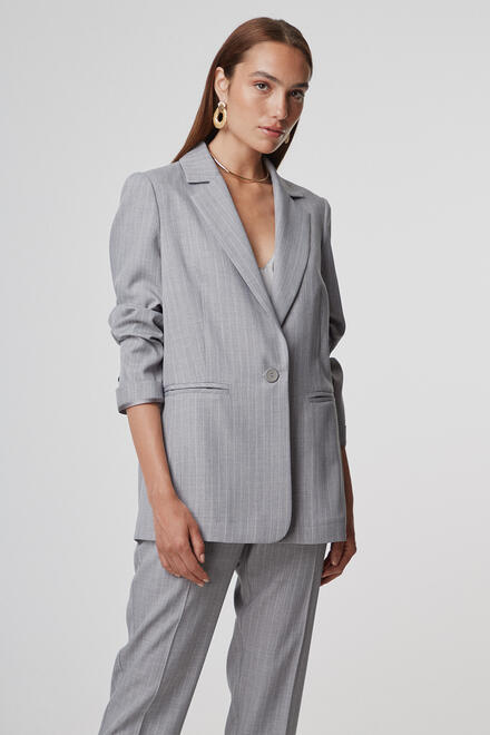 Straight line striped jacket - Grey M