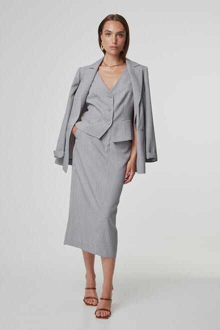 Striped midi skirt - Grey S