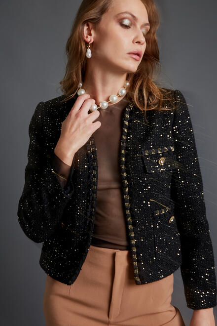 Tweed jacket with iridescent details - Black M