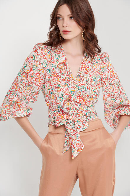 Blouse with cruising tie - CORAL S