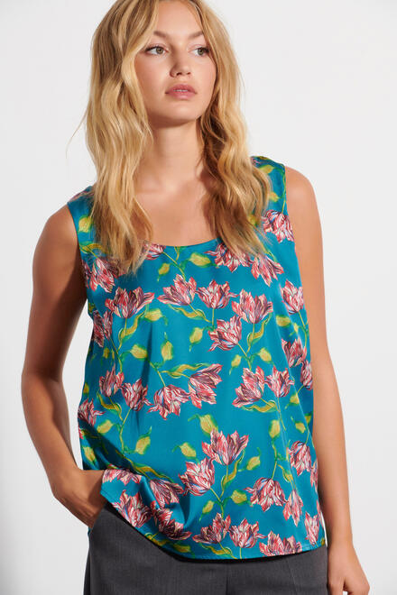 Blouse with floral print - Petrol S