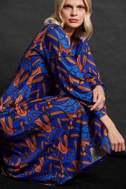 Long dress with printed pattern - Electric Blue S