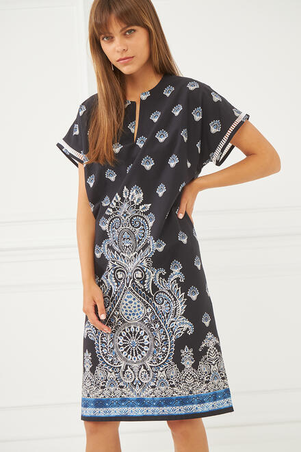 Midi dress with a collar - Blue M