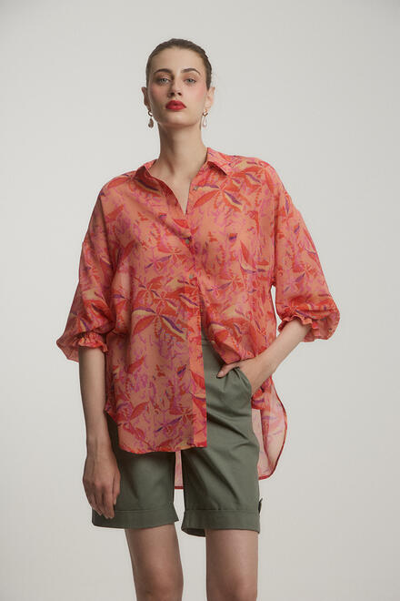 Translucent oversize shirt - Salmon S/M