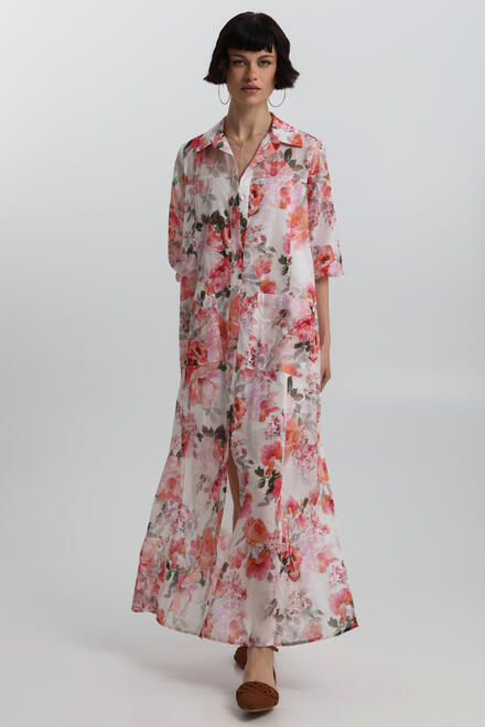 Floral Shirt Dress - Pink S/M